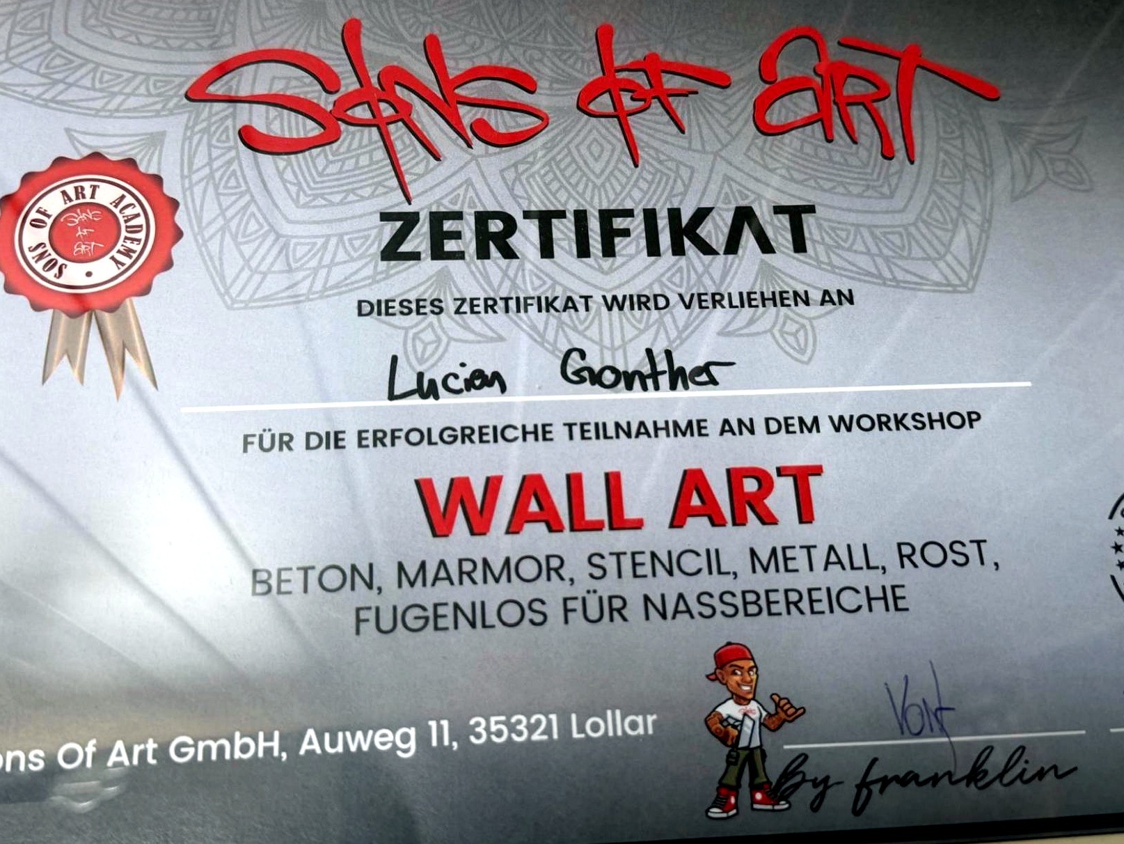 Zertifikat Workshop Wall Art